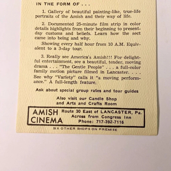 Vintage James Warner Amish The Gentle People Cinema  Show Brochure Leaflet - Picture 4 of 8